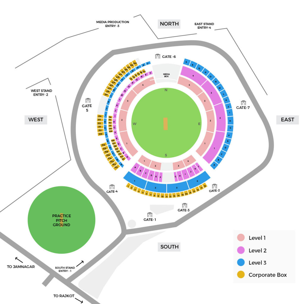 Saurashtra Cricket Association Stadium Seating Arrangement