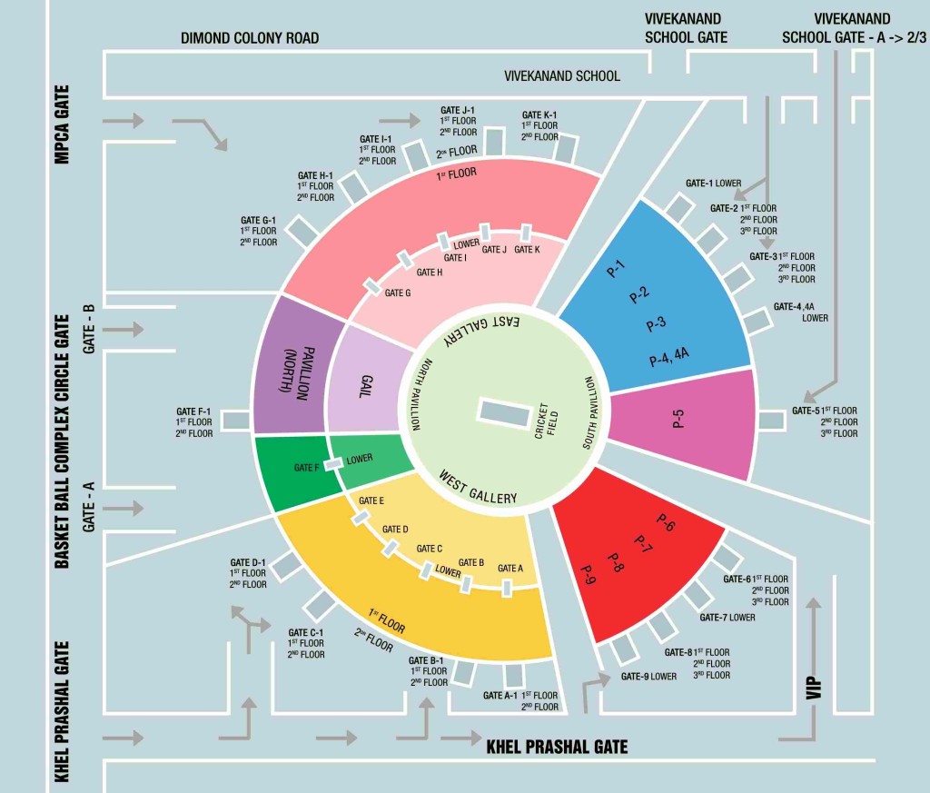 Holkar Cricket Stadium Seating Layout Map