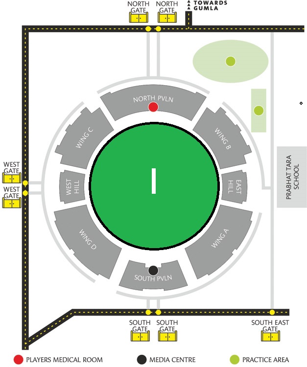 Ranchi Cricket Stadium Seating Layout