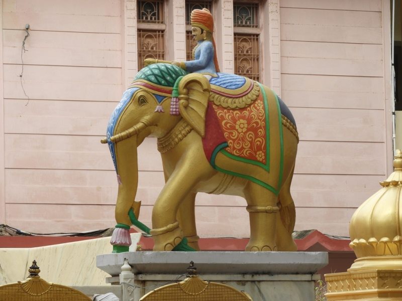 Elephant Sculpture Golden Jain Temple Falna
