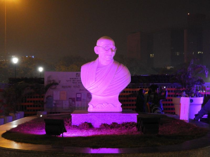 Gandhi Ji Statue at Night