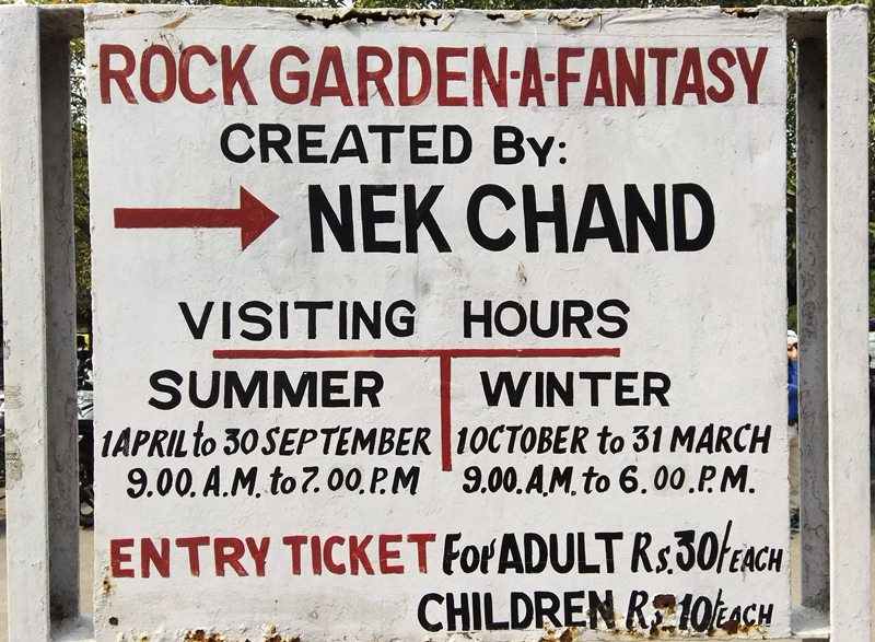 Rock Garden Chandigarh Timings and Tickets Price