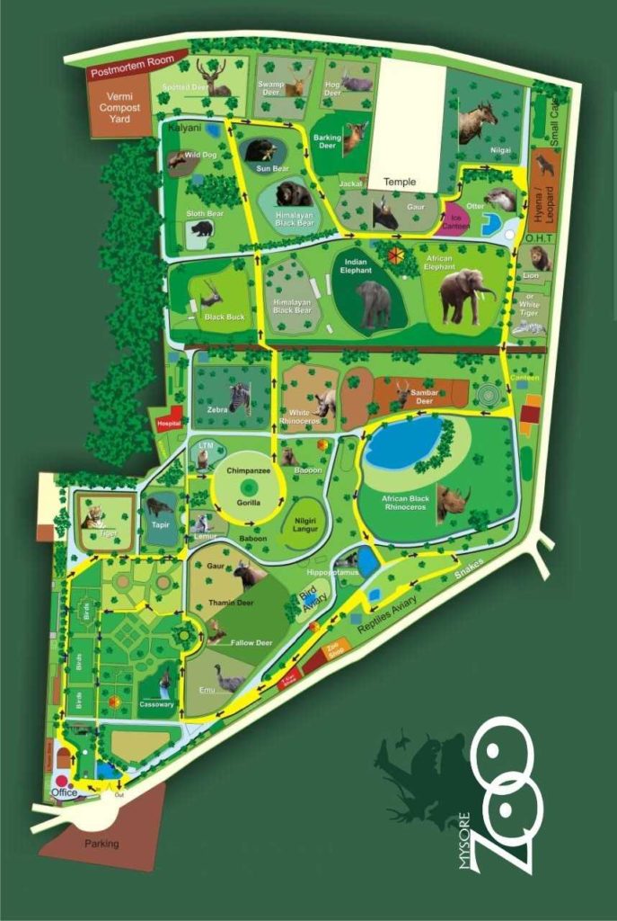 Mysore Zoo Timings Tickets Entry Fee 2023 And Address   Mysore Zoo Map 687x1024 