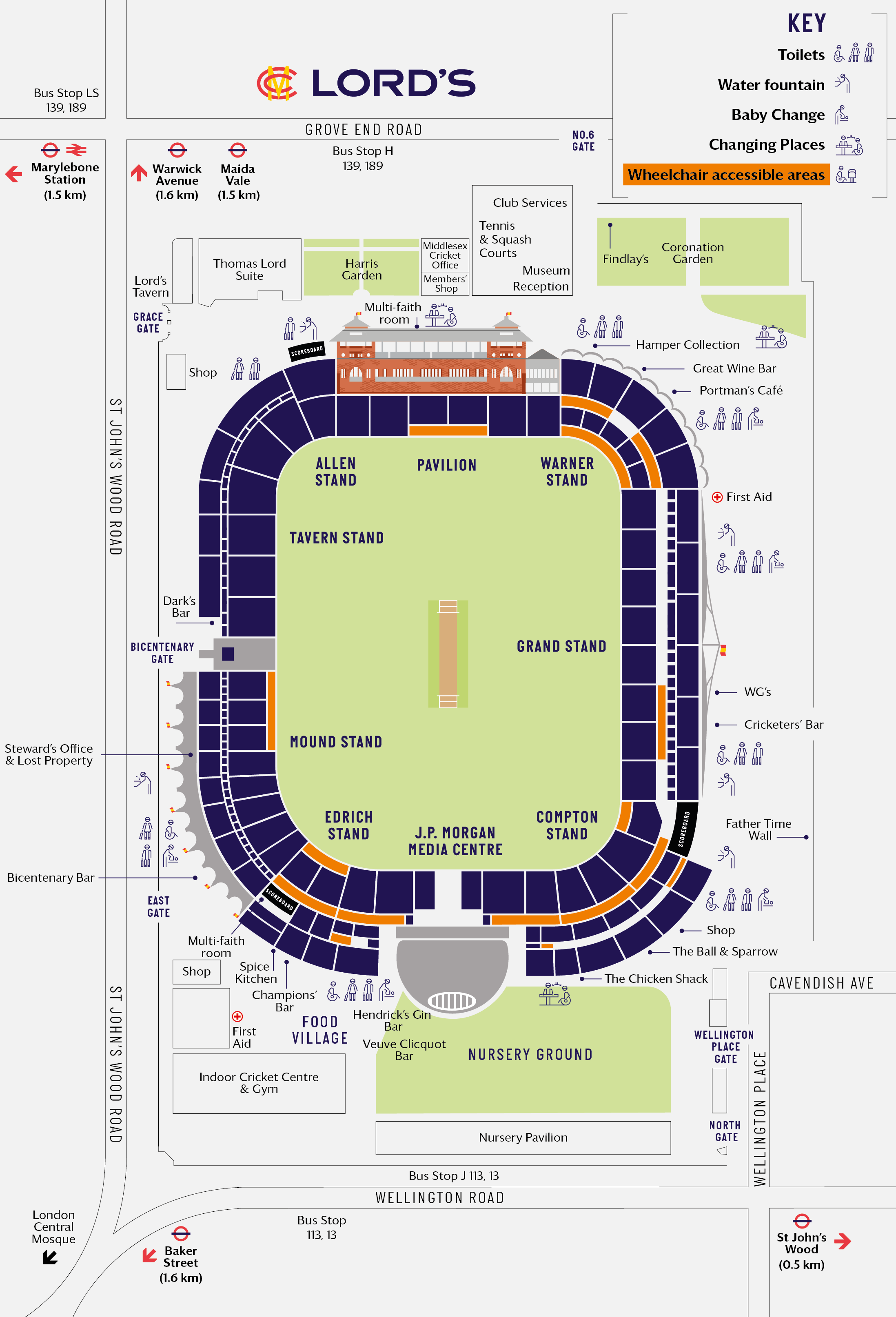 Lord's Cricket Ground Map Layout