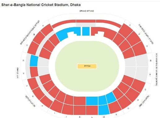 Sher-e-Bangla National Cricket Stadium Mirpur Seating Map