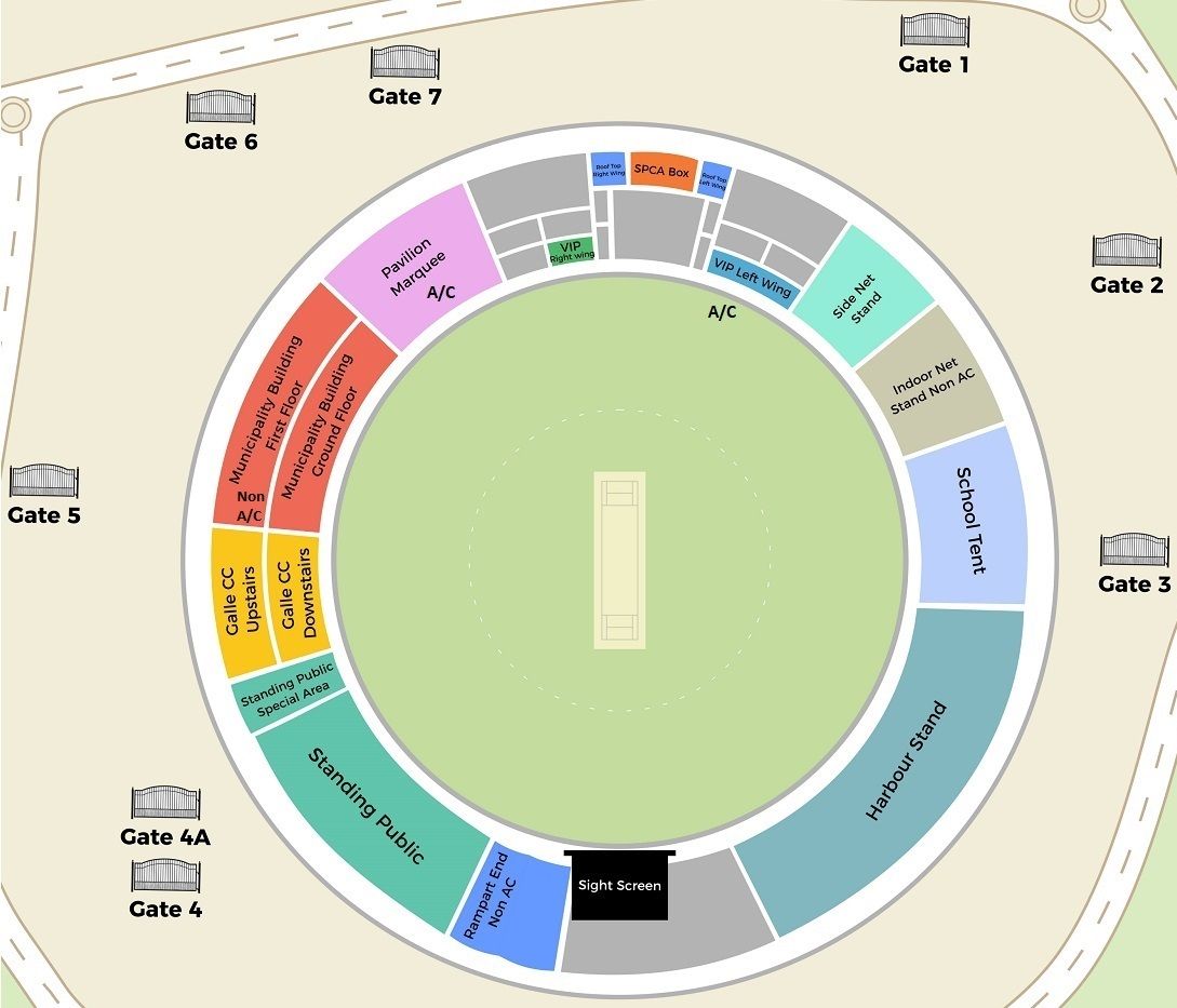 Galle International Stadium Seat Map Layout