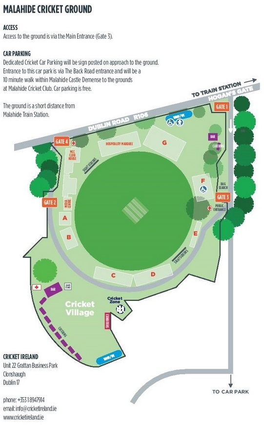 The Village Malahide Cricket Club Dublin Seat Map Layout 