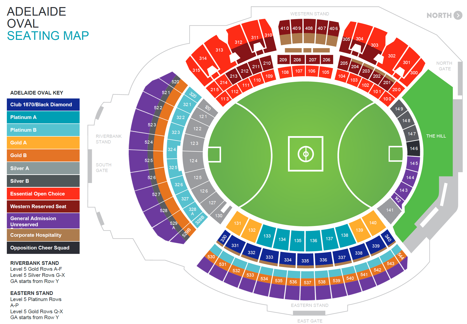 Adelaide Oval Seat Map   Adelaide Oval Stadium Seating Map 