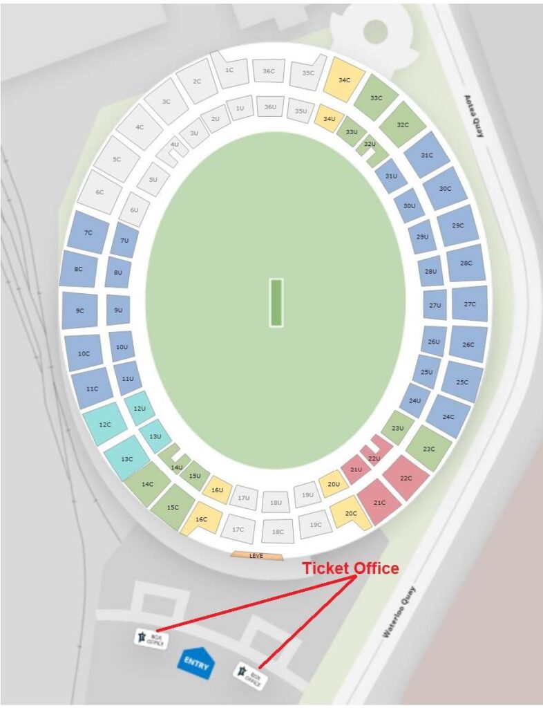 Wellington Stadium Seating Plan for Cricket Matches