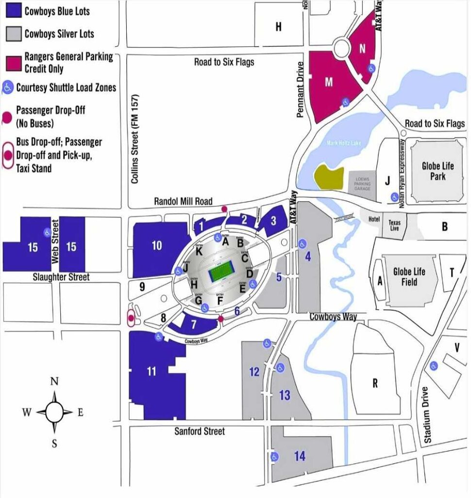 AT&T Stadium Seating Plan, Ticket Price and Booking,Parking Map