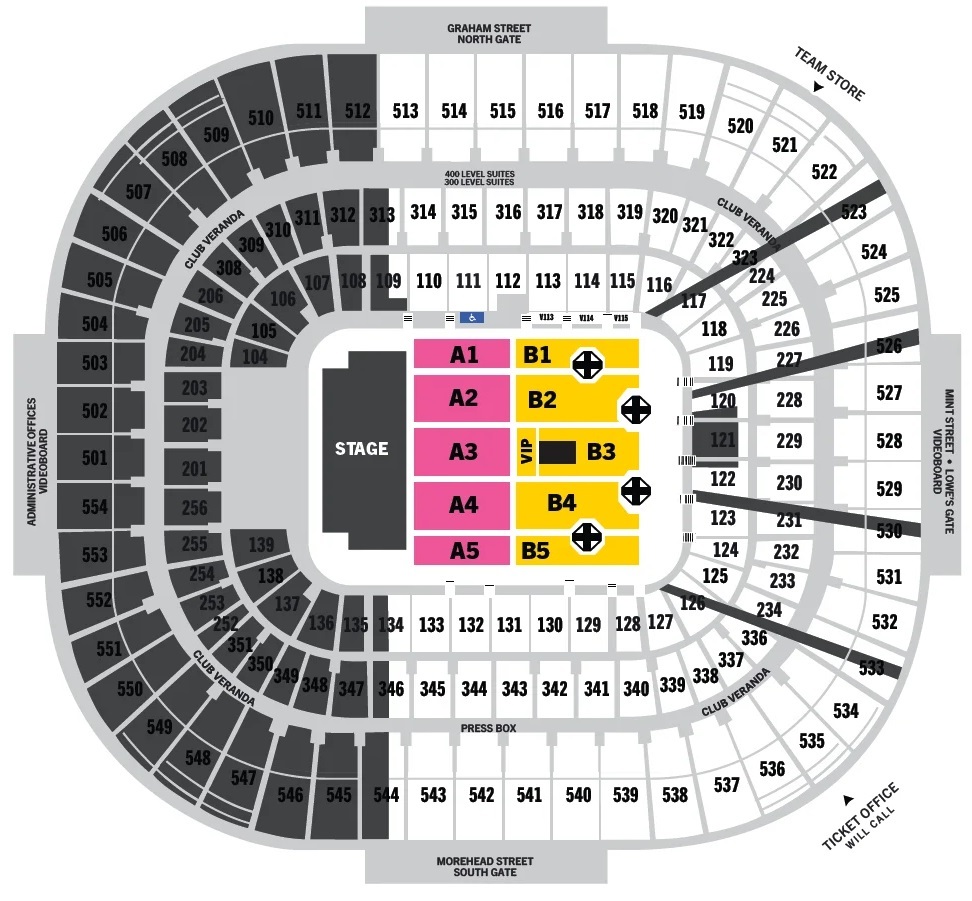 Bank of America Stadium Seating Chart for Concerts