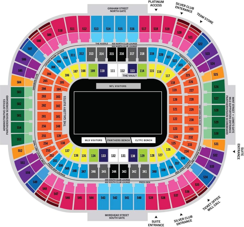 Bank Of America Stadium Seating Chart With Rows And Seat Numbers   Bank Of America Stadium Seating Chart Rows Seat Numbers 1024x956 