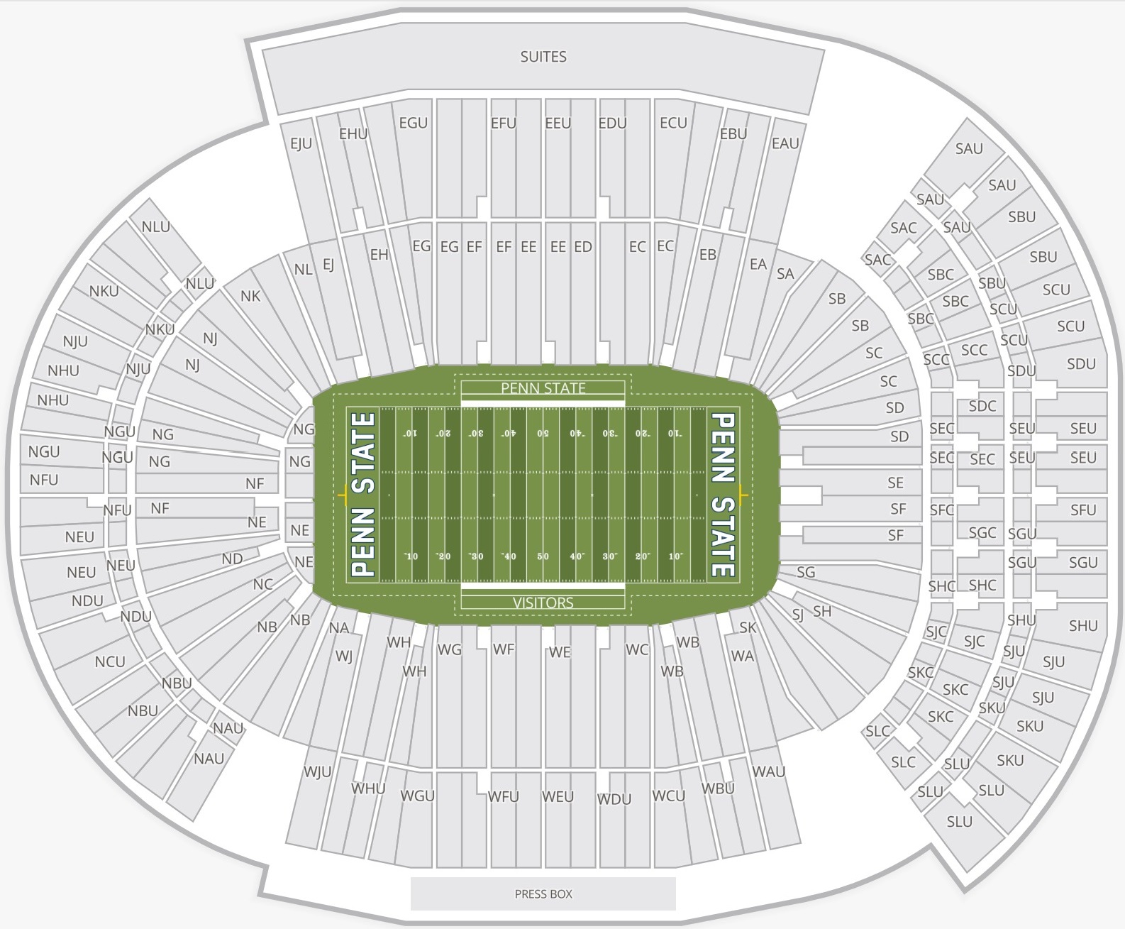 Beaver Football Stadium Seating Chart with Rows and Seat Numbers for Football Games