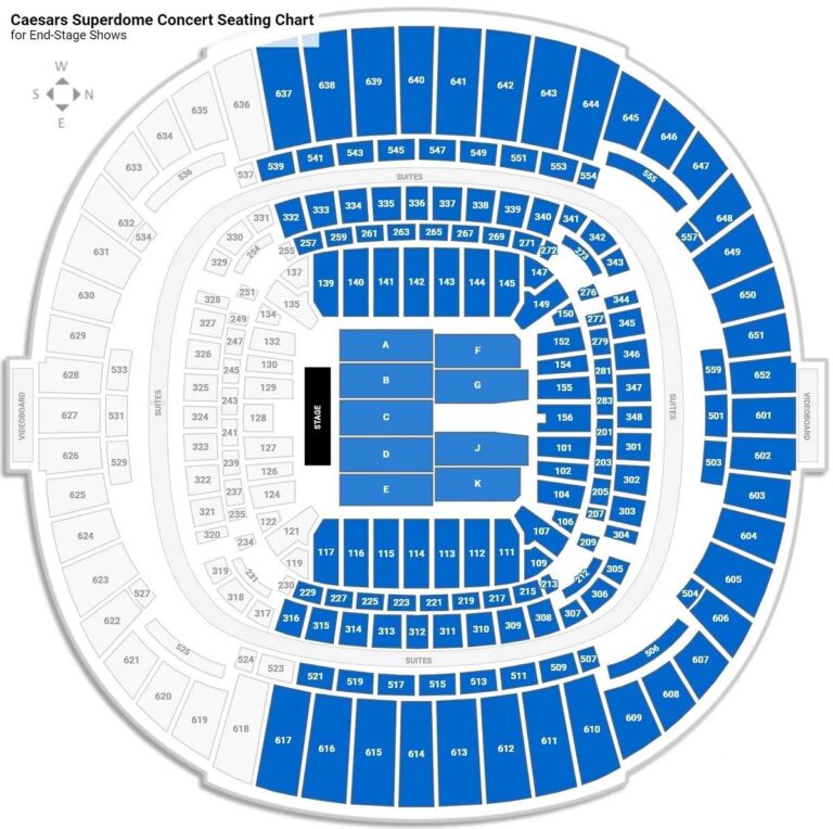 Caesars Superdome Seating Chart With Rows And Seat Numbers, Tickets ...