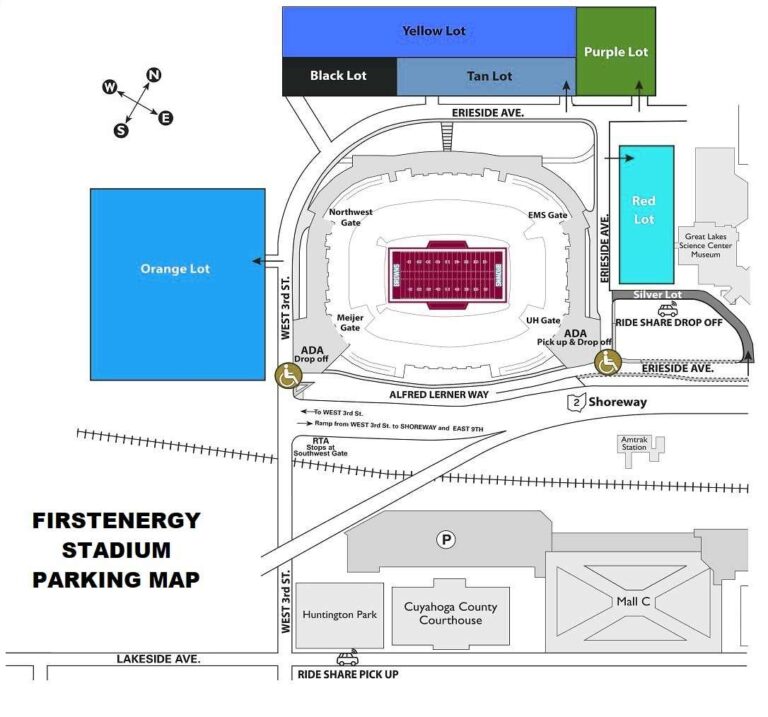 FirstEnergy Stadium Seating Plan,Ticket Price,Booking,Parking Map