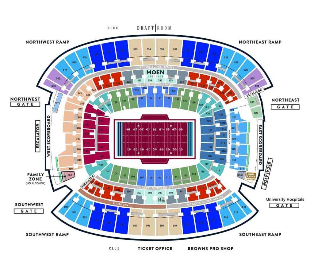 FirstEnergy Stadium Seating Plan,Ticket Price,Booking,Parking Map