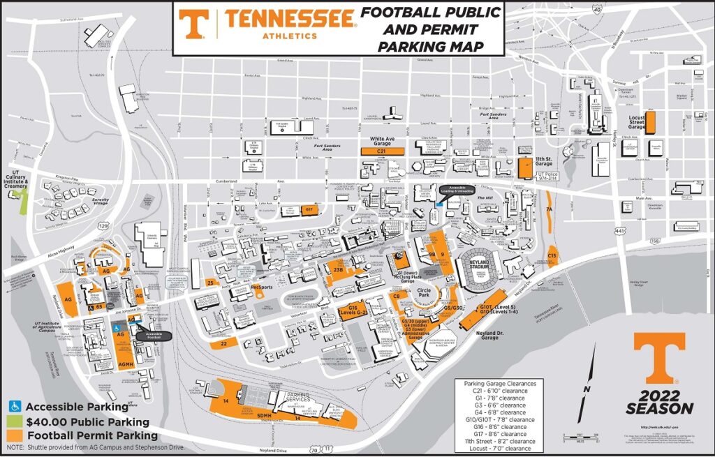 Neyland Stadium Seating Chart with Rows and Seat Numbers, Tickets Price