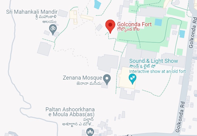 Golconda Fort Location Map Hyderabad
